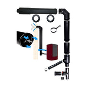 kit tubi canna fumaria stufa pellet coassiale dn 80 125 scarico fumi aspirazione aria made in Italy.