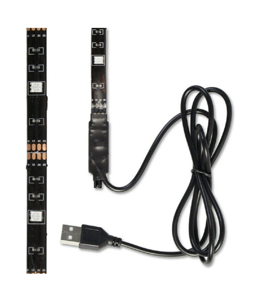 Kit Tv Striscia Strip Led Usb Rgb 5v Per Retroilluminazione 2 Mt 3 Mt 5 Mt     -2 Mt   -