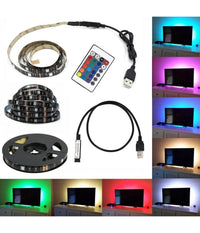 Kit Tv Striscia Strip Led Usb Rgb 5v Per Retroilluminazione 2 Mt 3 Mt 5 Mt         