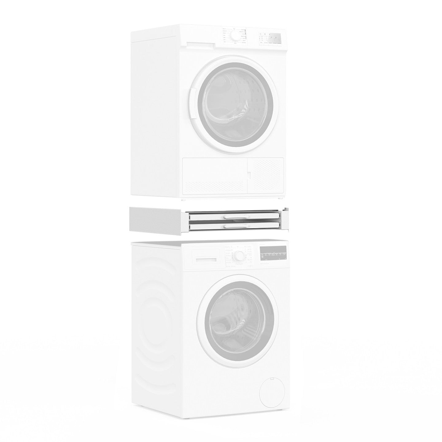 IDMarket - Kit universale di impilamento lavatrice e asciugatrice con ripiano e asciugatrice