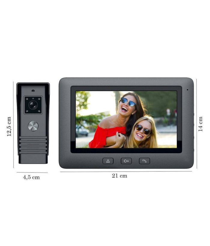 Kit Videocitofono Monofamiliare Monitor 7'' Telecamera Apriporta Rlc07         