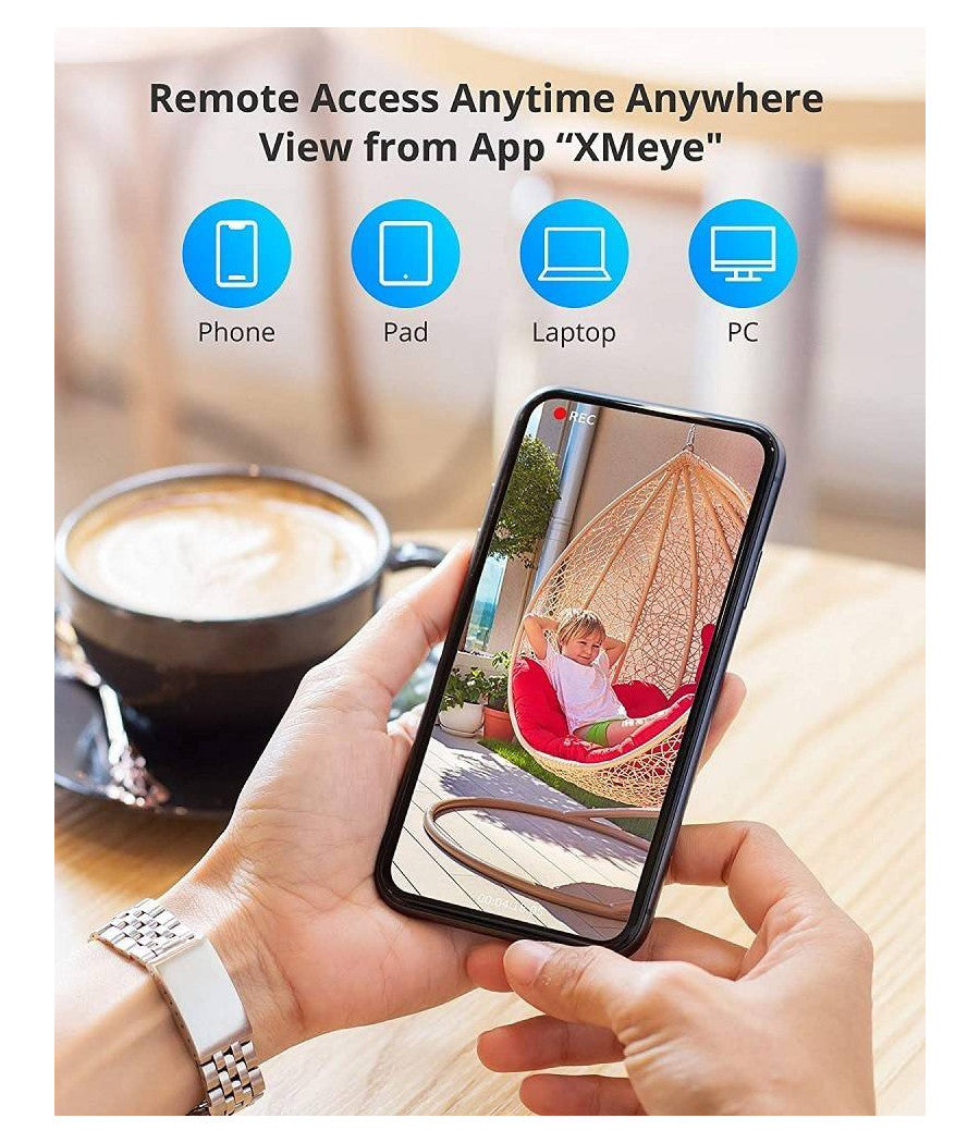 Kit Videosorveglianza Sicurezza 8ch 5mp Dvr 8 Canali 4 Telecamera Esterno H.265         