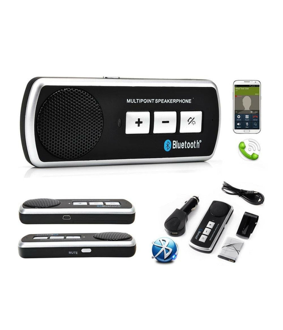Kit Vivavoce Bluetooth Auto Multipoint Universale Smartphone Tablet B.t. V3         