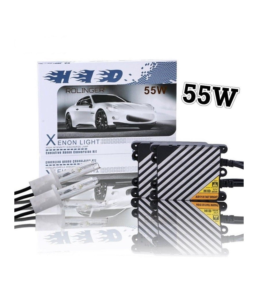Kit Xenon Rollinger 6000k 55w H7 Hid Fari Luce Alta Luminosita Auto Centralina         