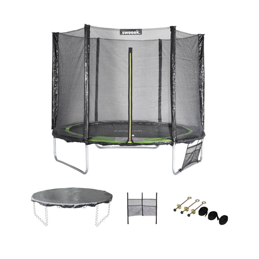 Trampolino 250cm con confezione di accessori, verde