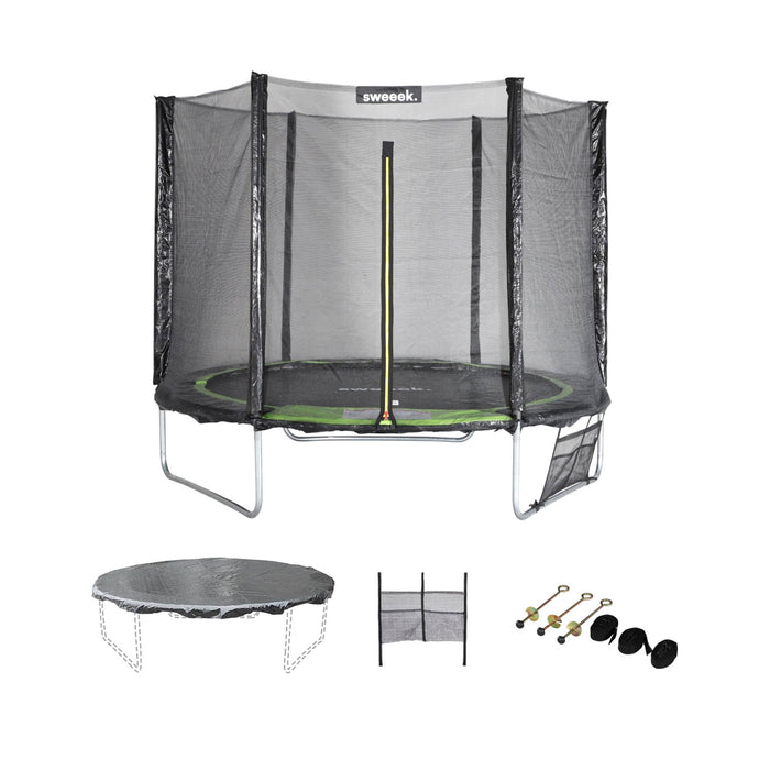 Trampolino 250cm con confezione di accessori, verde