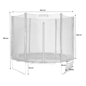 Trampolino 250cm con confezione di accessori, verde