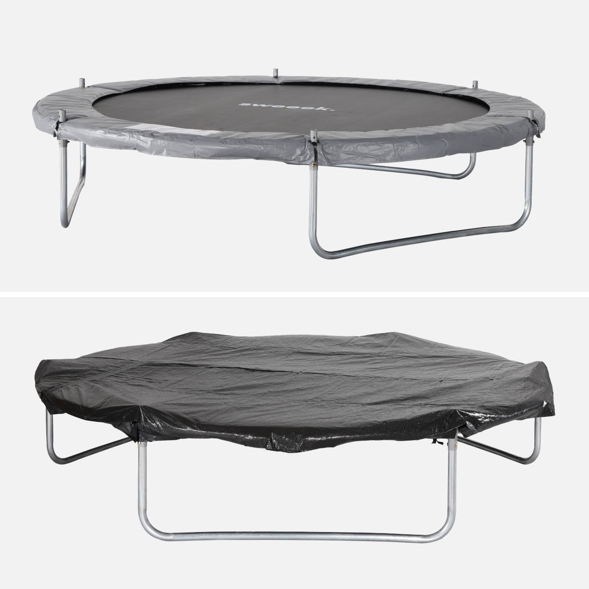 Trampolino 250cm con confezione di accessori, grigio