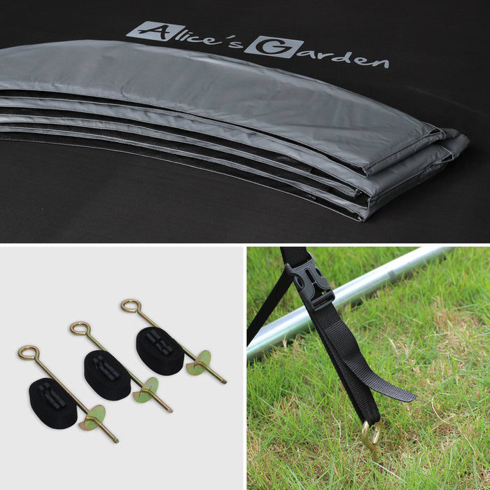 Tappeto elastico e kit accessori con rete di protezione interna,