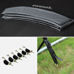 Trampolino 400cm con pacchetto di accessori, grigio