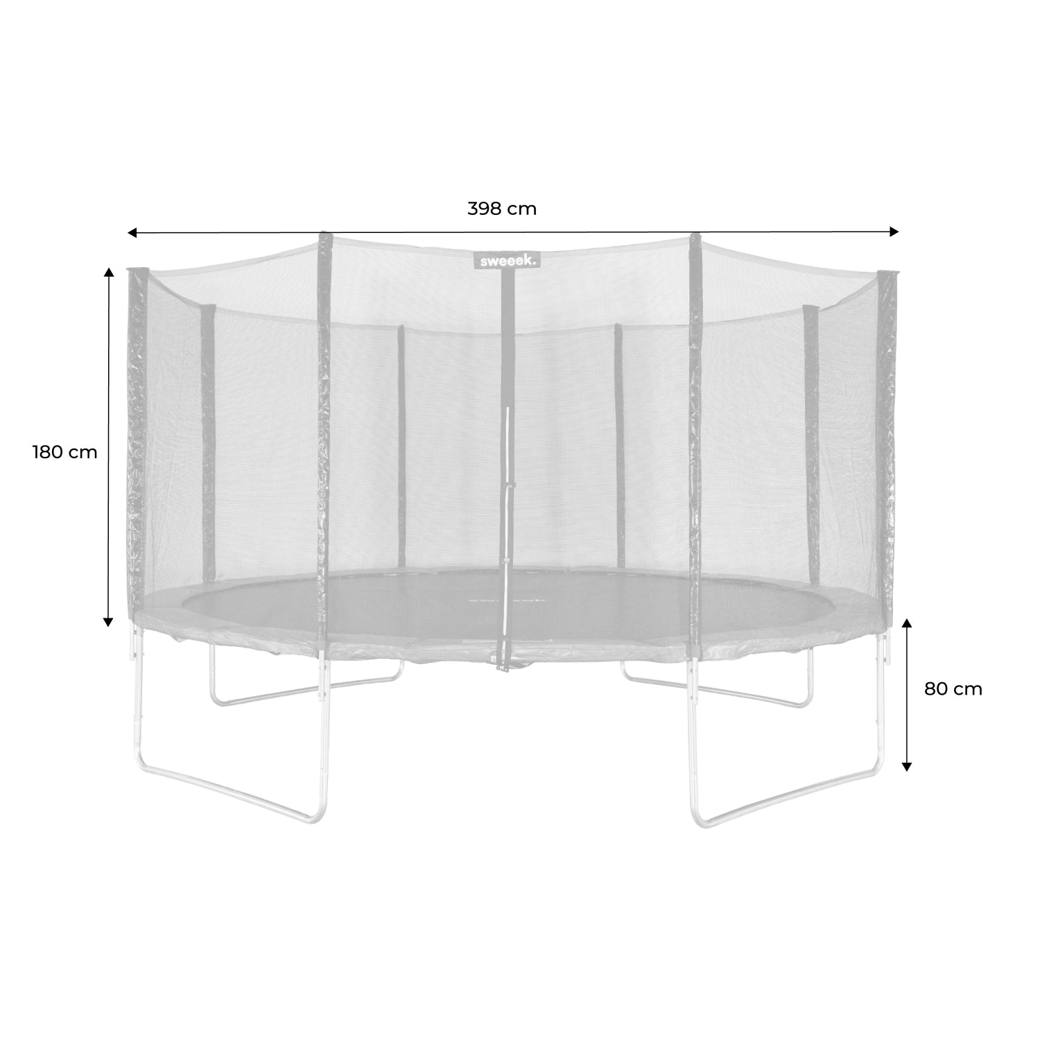Trampolino 400cm con pacchetto di accessori, grigio