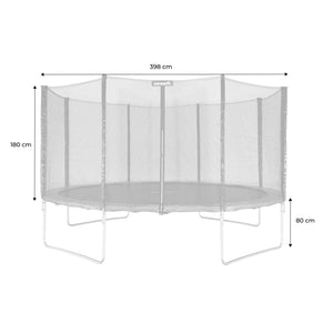 Trampolino 400cm con pacchetto di accessori, grigio