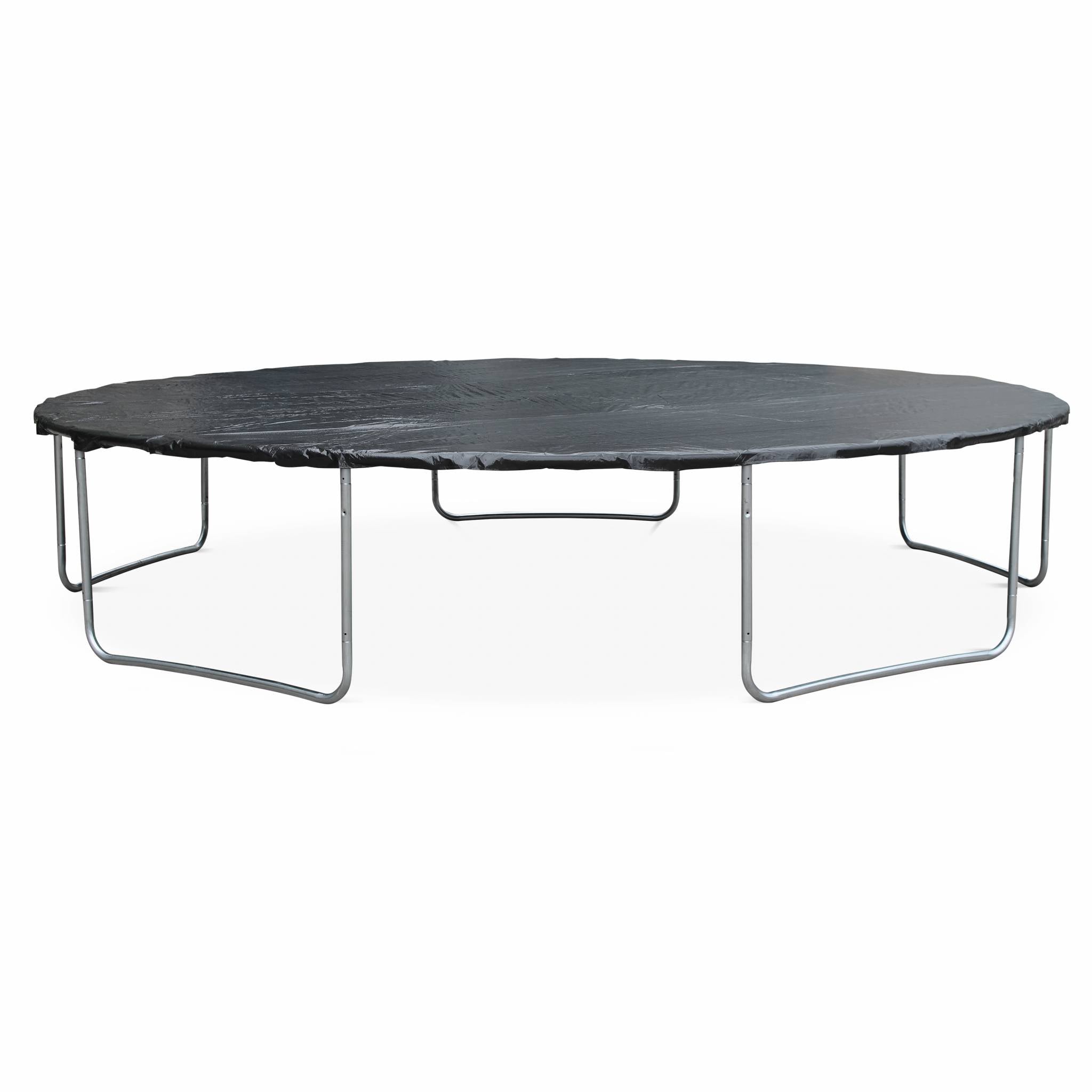 Trampoline ø460cm - neptune xxl gris et filet, échelle, bâche, filet