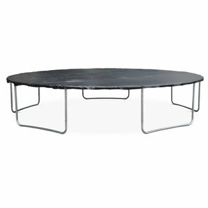 Trampoline ø460cm - neptune xxl gris et filet, échelle, bâche, filet