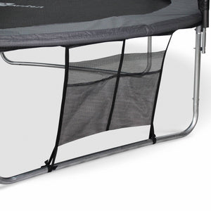 Trampoline ø460cm - neptune xxl gris et filet, échelle, bâche, filet