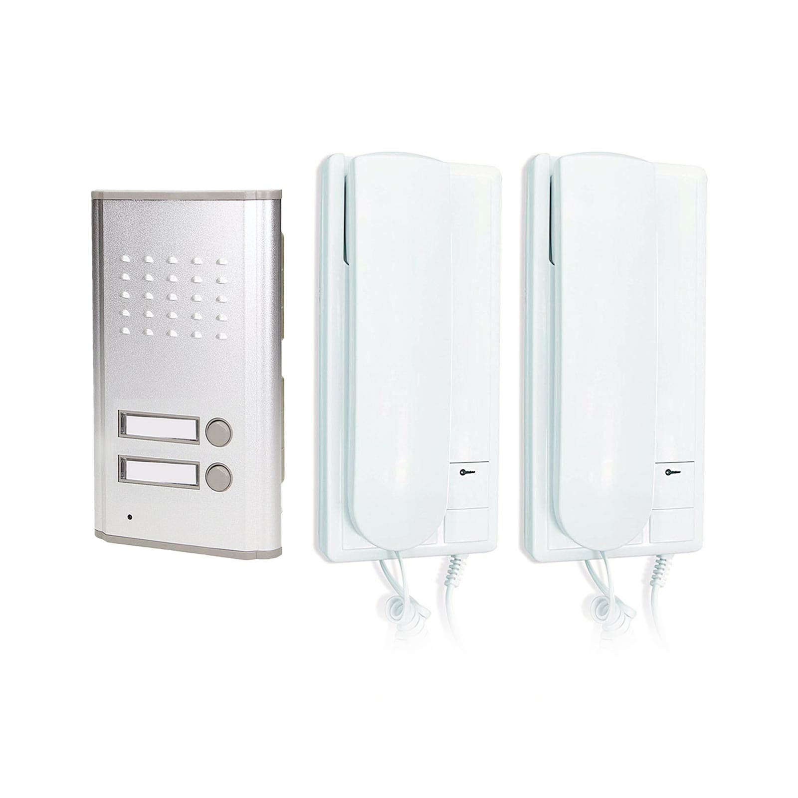 KIT CITOFONO PER ESTERNO BIFAMILIARE CON PULSANTE PER APERTURA CANCELLO