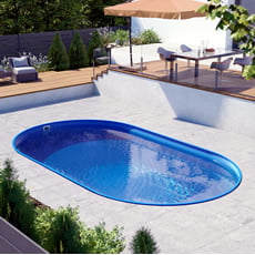 Piscina interrata ovale in acciaio NEWSKYBLUE 700-h.120cm-EASY