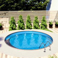 Piscina interrata in acciaio circolare NEWSKYBLUE 600-h.150cm-DELUXE