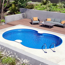 Piscina interrata in acciaio forma a otto NEWSKYBLUE 855-h120cm-DELUXE