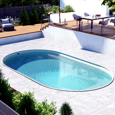 Piscina interrata ovale acciaio SKYSAND 1100-h.150cm-DELUXE
