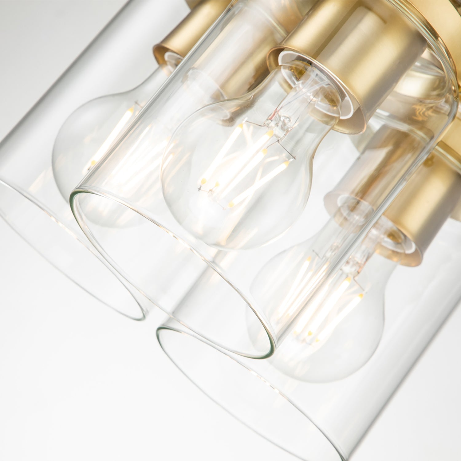 Lampadario Contemporaneo Brinley Acciaio Ottone Spazzolato 3 Luci E27