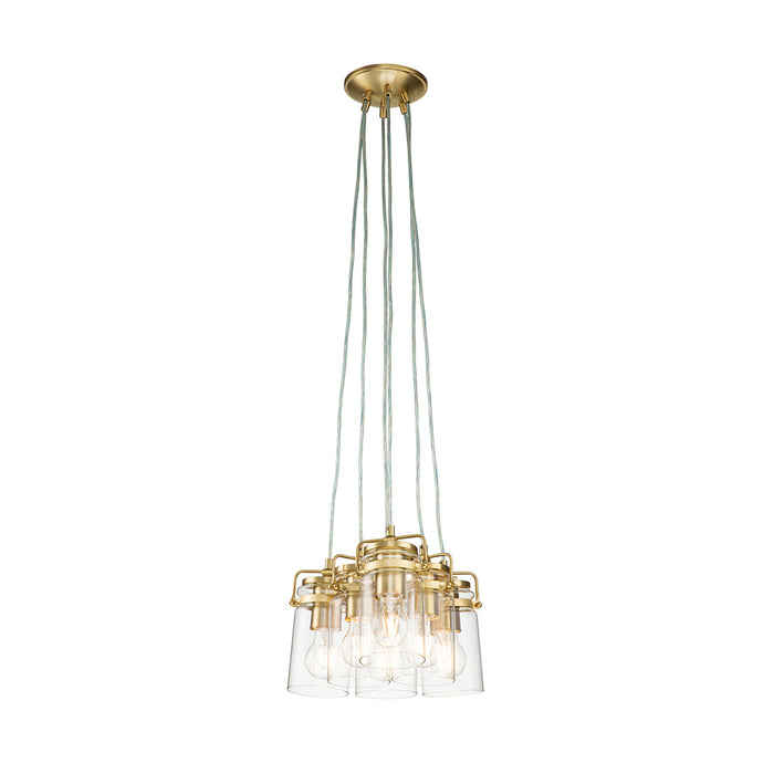 Lampadario Contemporaneo Brinley Acciaio Ottone Spazzolato 6 Luci E27