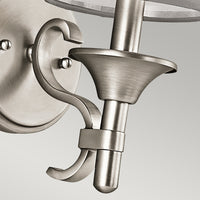 Applique Contemporanea Lacey Acciaio Peltro Antico Tessuto 1 Luce E14