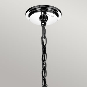 Lampadario Contemporaneo Piper Acciaio Cromo Lucido 6 Luci E14