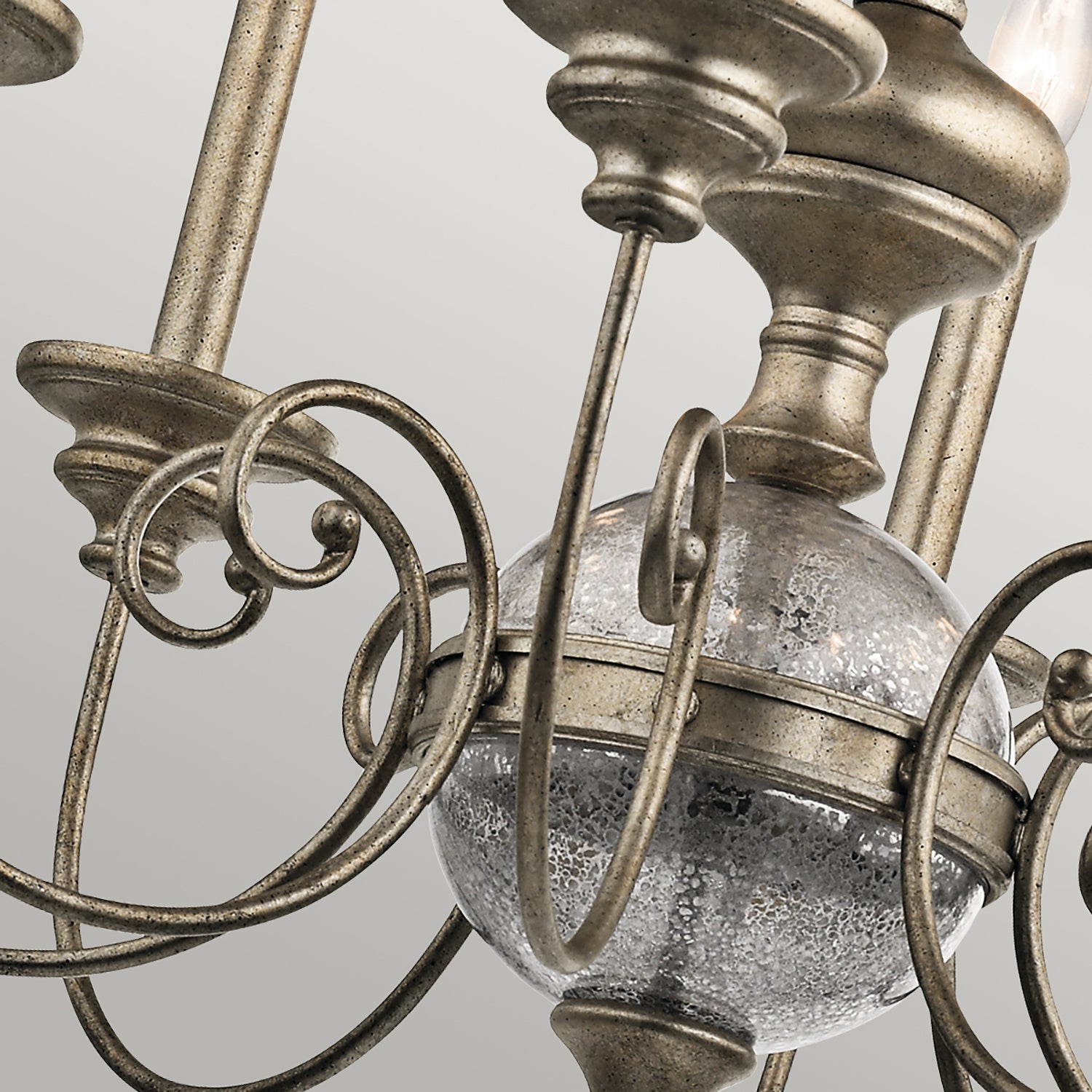 Lampadario Classico Rosalie Acciaio Oro Sterlina 8 Luci E14