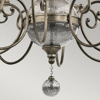 Lampadario Classico Rosalie Acciaio Oro Sterlina 8 Luci E14