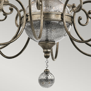 Lampadario Classico Rosalie Acciaio Oro Sterlina 8 Luci E14