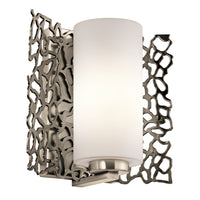 Applique Contemporanea Silver Coral Metallo Peltro Classico Vetro 1 Luce E27
