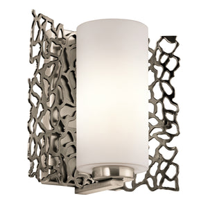 Applique Contemporanea Silver Coral Metallo Peltro Classico Vetro 1 Luce E27