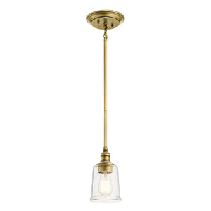 Sospensione Classica Waverly Acciaio Ottone Naturale Vetro 1 Luce E27