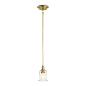 Sospensione Classica Waverly Acciaio Ottone Naturale Vetro 1 Luce E27