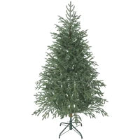 Albero di Natale Artificiale da 150 cm e Ignifugo con 1375 Rami Realistici, Base in Metallo Pieghevole