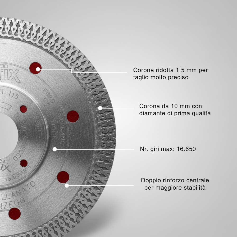 Disco diamantato per gres, marmo e cotto Ø 115 mm