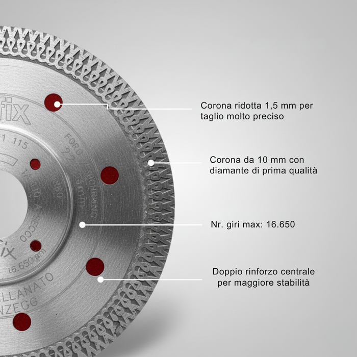 Disco diamantato per gres, marmo e cotto Ø 115 mm