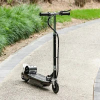 Monopattino Pieghevole per Bambini 7-12 Anni da 120W con Freno e Cavalletto, 75x37x98 cm, Nero