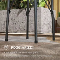 Tavolino da Giardino con Intagli a Fiori e Foglie, Tavolo da Esterno e Interno, Ø40x50 cm, Nero