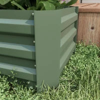 Set di 2 Letti per Orto in Lamiera Ondulata, 100L x 50l x 30H cm, Verde