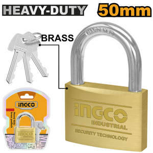 Lucchetto ad arco ottone con 3 chiavi estraibili ottone nichelato ingco *** lunghezza 60 mm, confezione 1