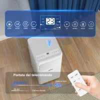 Condizionatore Portatile 4 in 1 con Deumidificatore, Timer 24 Ore e Telecomando, Bianco