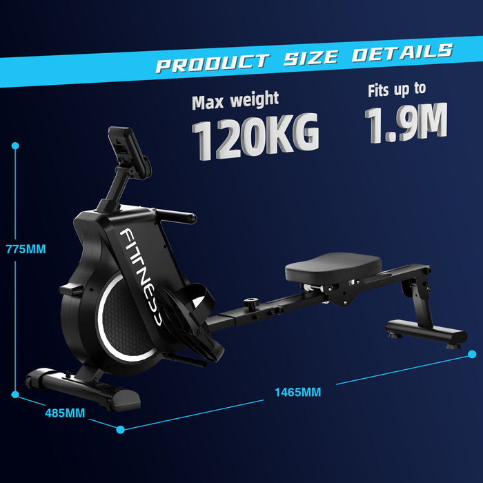 Vogatore per Casa Magnetico - RATTANTREE - Vogatori idraulico magnetico/domestico, 8 Livelli di Resistenza, Carico Massimo 120 kg