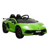 Macchina Elettrica per Bambini con Telecomando Marchio Lamborghini Aventador, Età 3-8 Anni, Verde