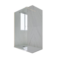 Parete doccia Walk-in da 120 CM H 200 Vetro Trasparente Profilo Champagne in pvc mod. Kolors
