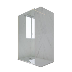 Parete doccia Walk-in da 90 CM H 200 Vetro Trasparente Profilo Champagne in pvc mod. Kolors