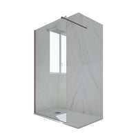 Parete doccia Walk-in da 100 CM H 200 Vetro Trasparente Profilo Chocolate in pvc mod. Kolors