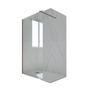 Parete doccia Walk-in da 90 CM H 200 Vetro Trasparente Profilo Chocolate in pvc mod. Kolors