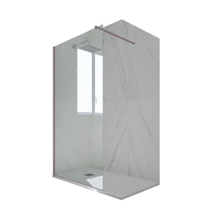 Parete doccia Walk-in da 100 CM H 200 Vetro Trasparente Profilo Lavanda in pvc mod. Kolors